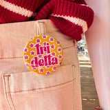 Tri Delta Pink Stars Button Pin - The Pink Pineapple 850