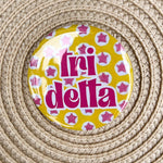 Tri Delta Pink Stars Button Pin - The Pink Pineapple 850