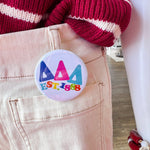 Tri Delta Rainbow Bubble Letters Button Pin - The Pink Pineapple 850