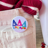 Tri Delta Rainbow Bubble Letters Button Pin - The Pink Pineapple 850
