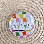 Tri Delta Rainbow Checkered Button Pin - The Pink Pineapple 850