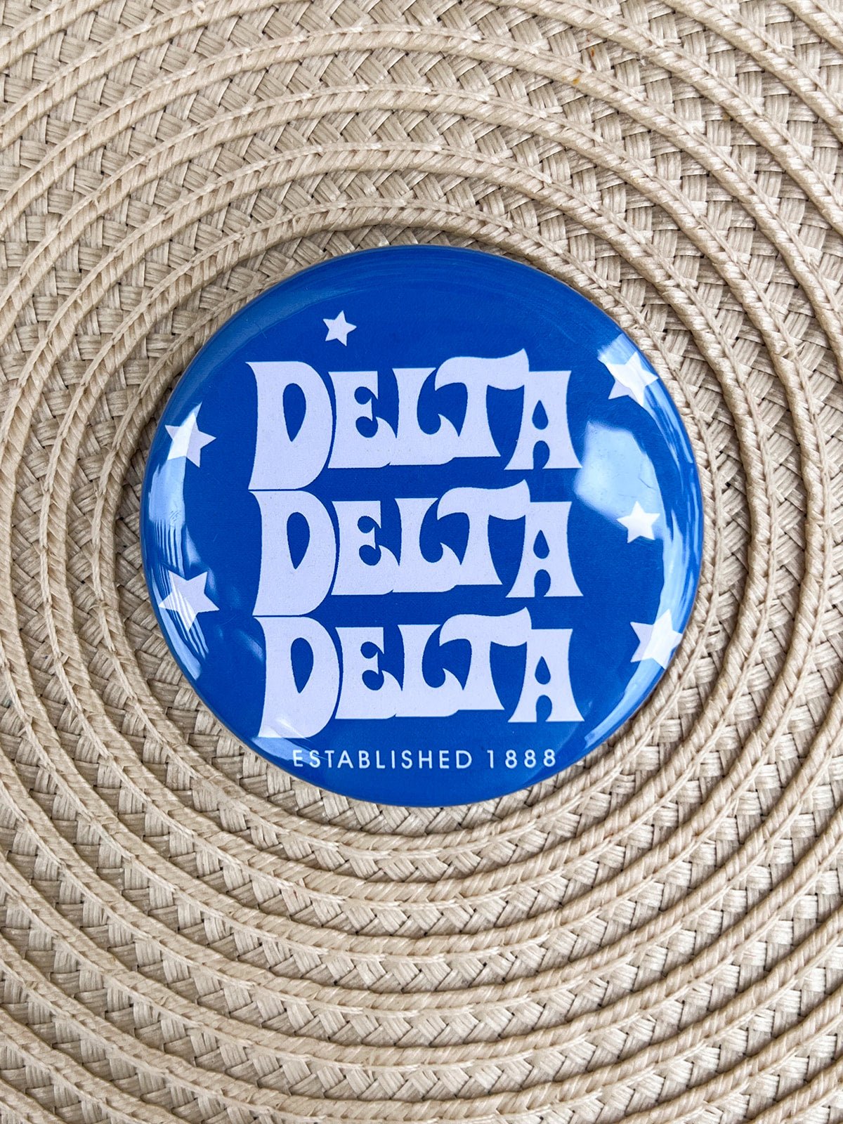 Tri Delta Stars Button Pin - The Pink Pineapple 850