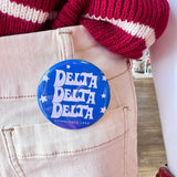 Tri Delta Stars Button Pin - The Pink Pineapple 850