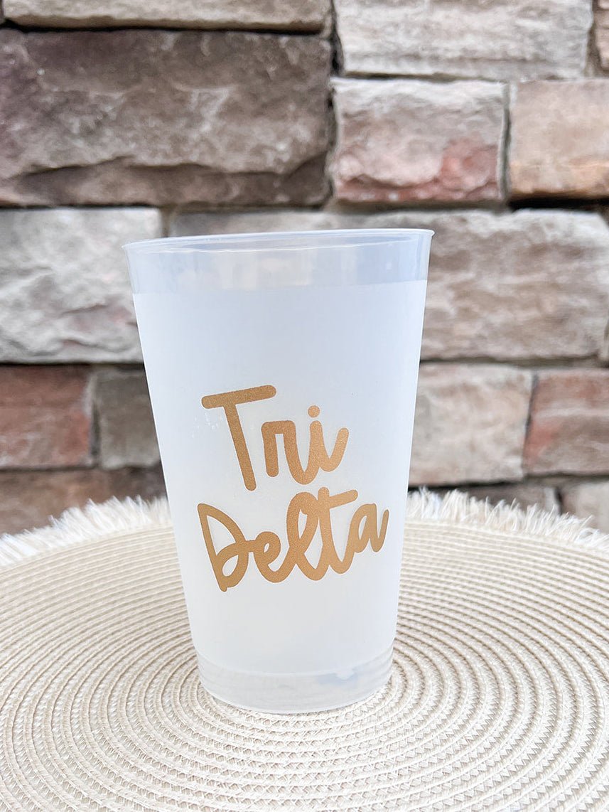Tri Delta Stay Golden Stadium Cup - The Pink Pineapple 850