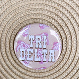 Tri Delta Western Boots Button Pin - The Pink Pineapple 850