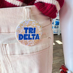 Tri Delta Yellow Floral Button Pin - The Pink Pineapple 850