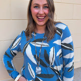[TRIBAL] Blue Haven Knit Top - The Pink Pineapple 850