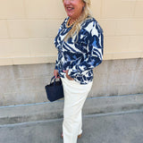 [TRIBAL] Cotton Crew Neck Sweater in Blue Fog - The Pink Pineapple 850