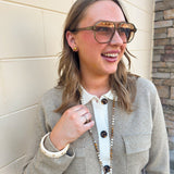 [TRIBAL] Crisp & Cozy Collard Cardigan - The Pink Pineapple 850