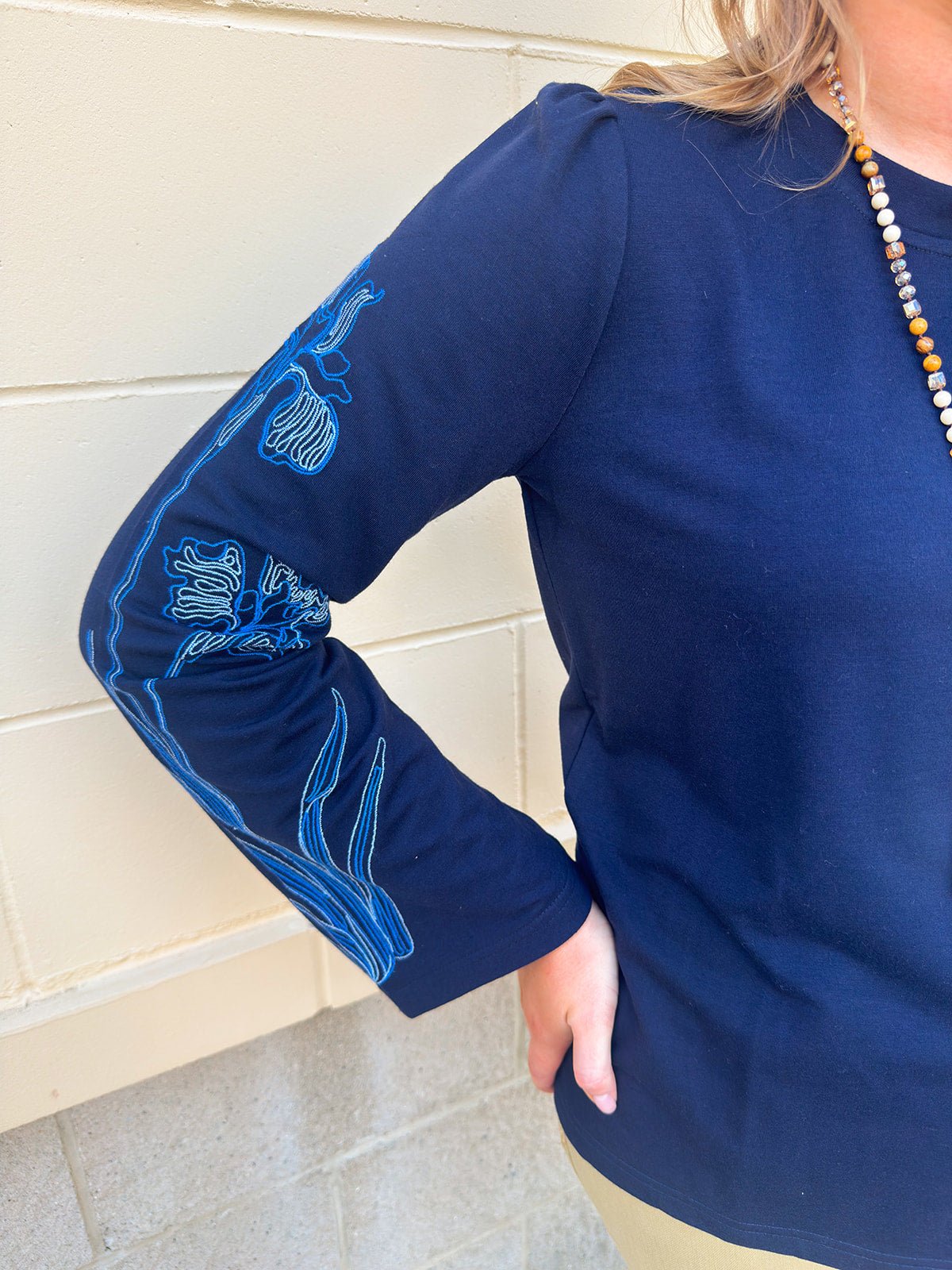 [TRIBAL] Midnight Embroidered Bell Sleeve Sweater - The Pink Pineapple 850