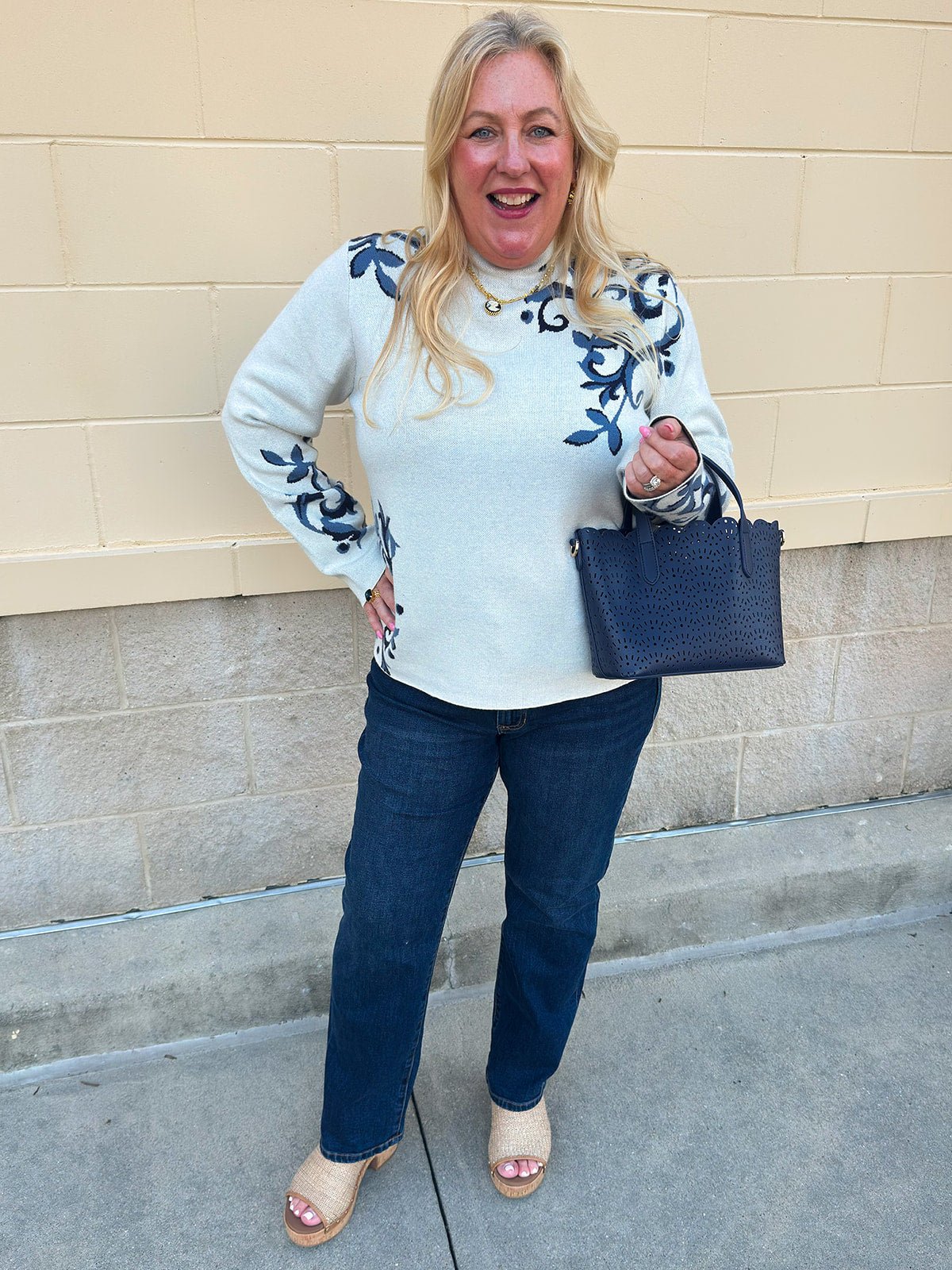 [TRIBAL] Moonstone Luxe Funnel Neck Sweater - The Pink Pineapple 850
