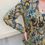 [TRIBAL] Paisley Ruffle Blouse in Aloe - The Pink Pineapple 850