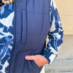 [TRIBAL] Puffer Zip Up Vest in Sapphire - The Pink Pineapple 850