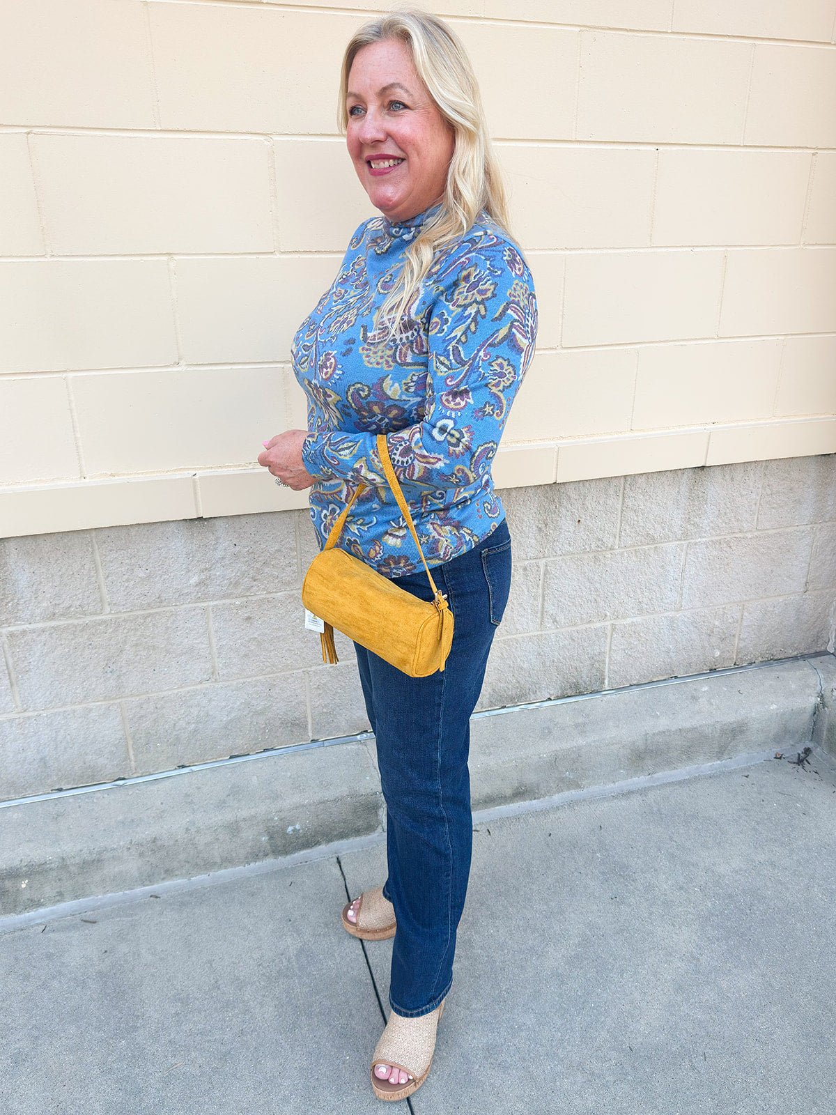 [TRIBAL] Soft Knit Top in Blueaura - The Pink Pineapple 850