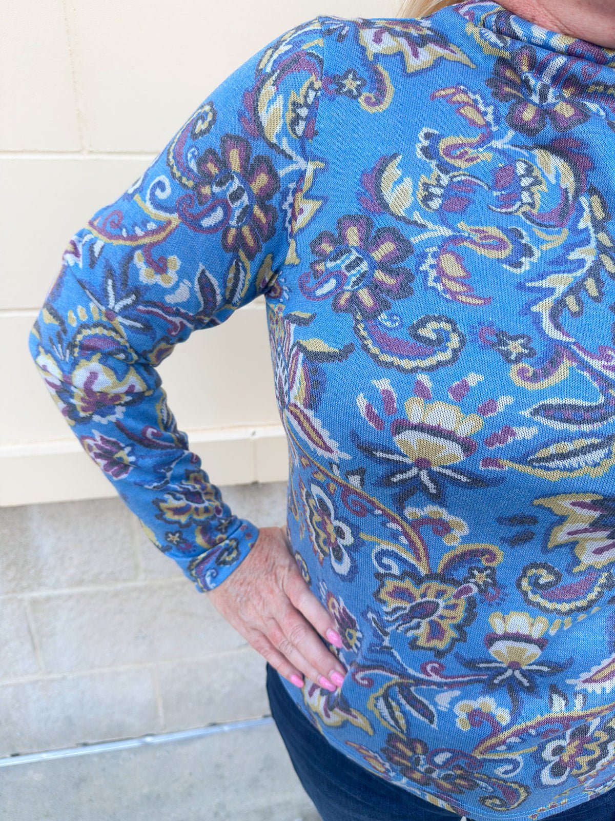 [TRIBAL] Soft Knit Top in Blueaura - The Pink Pineapple 850
