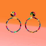 [Tribe + Temple] Color Me Up Hoop Earrings - The Pink Pineapple 850