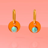 [Tribe + Temple] Deco Glam Medallion Oval Hoops - Copper - The Pink Pineapple 850