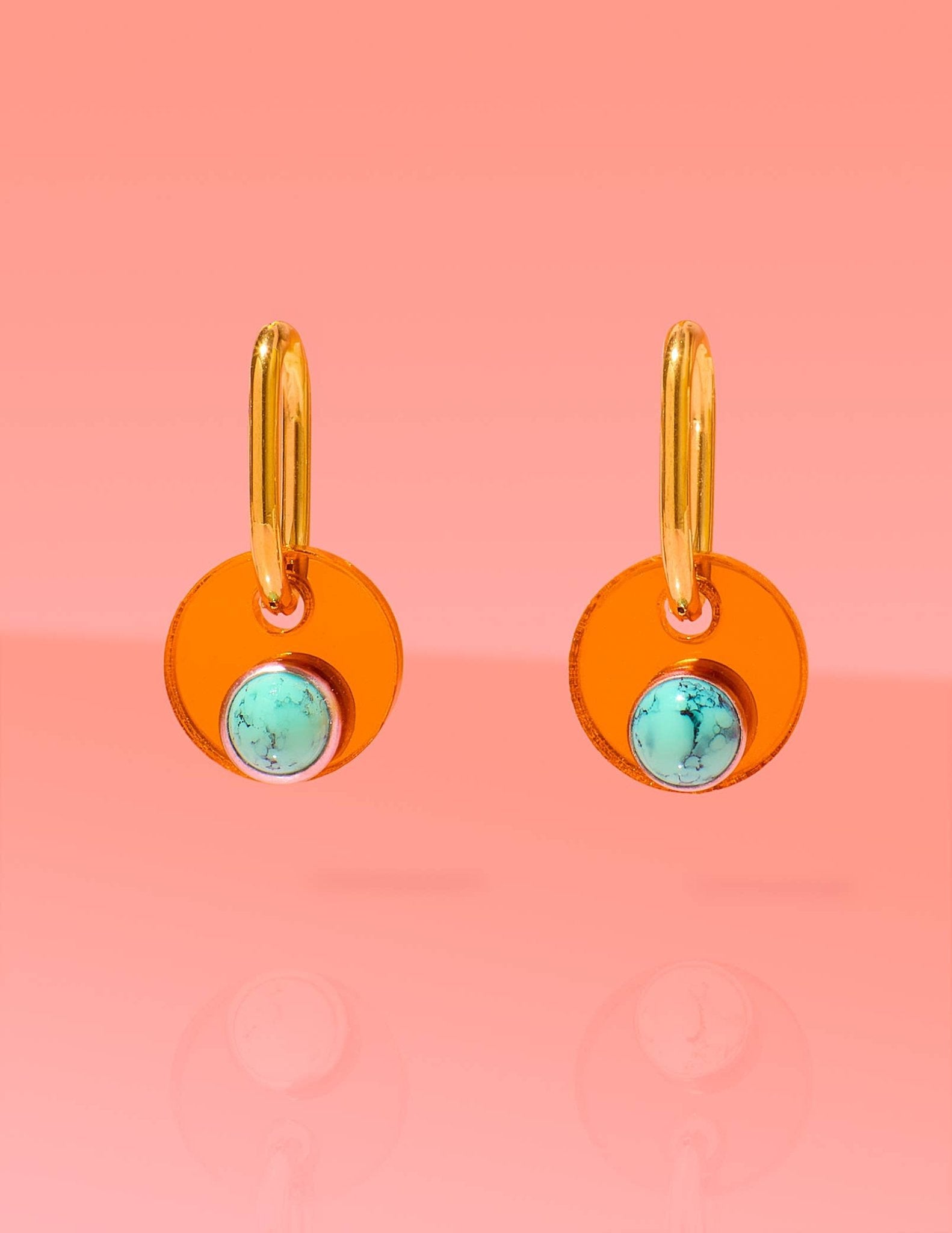 [Tribe + Temple] Deco Glam Medallion Oval Hoops - Copper - The Pink Pineapple 850