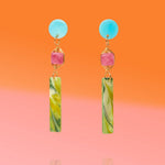 [Tribe + Temple] Jade Tropical Dangles - The Pink Pineapple 850