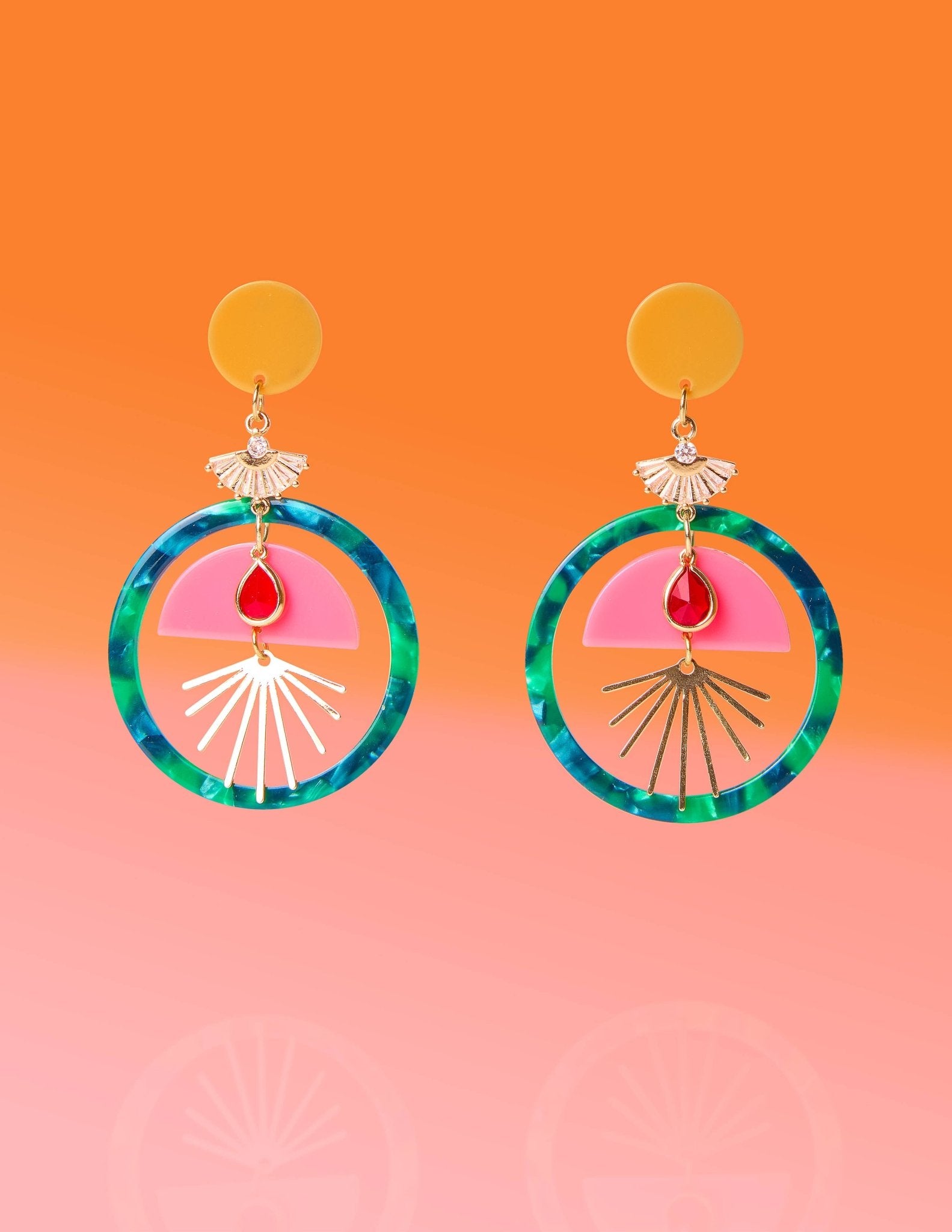 [Tribe + Temple] Tropic Glam Hoops - The Pink Pineapple 850