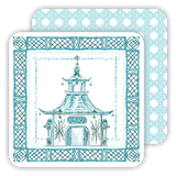 Turquoise Pagoda Garden Party Coaster Set - The Pink Pineapple 850