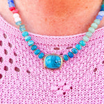 Turquoise Tide Pendant Beaded Necklace - The Pink Pineapple 850