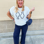 Twin Fin Sweater Top - The Pink Pineapple 850