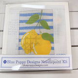 Two Lemons on Blue Stripes Needlepoint Kit - The Pink Pineapple 850