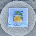 Two Lemons on Blue Stripes Needlepoint Kit - The Pink Pineapple 850