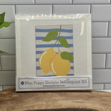 Two Lemons on Blue Stripes Needlepoint Kit - The Pink Pineapple 850
