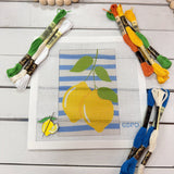 Two Lemons on Blue Stripes Needlepoint Kit - The Pink Pineapple 850