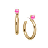 Sorrelli Keeley Studded Hoop Earrings - Electric Pink