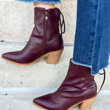Valencia Pointed Toe Ankle Boot in Garnet - The Pink Pineapple 850