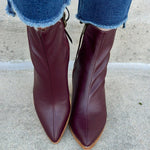 Valencia Pointed Toe Ankle Boot in Garnet - The Pink Pineapple 850