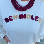 Varsity Charm Crew in White - The Pink Pineapple 850