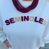 Varsity Charm Crew in White - The Pink Pineapple 850