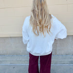 Varsity Charm Crew in White - The Pink Pineapple 850