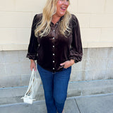 Velvet Elegance Blouse - The Pink Pineapple 850