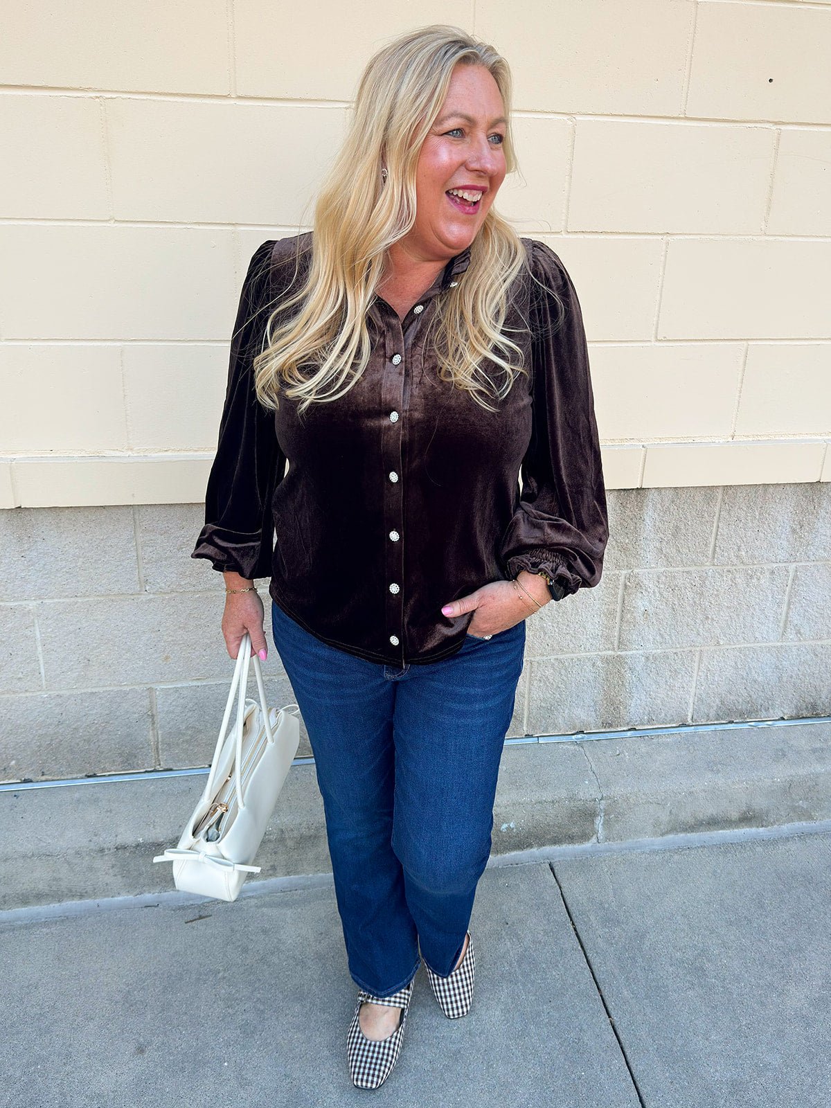 Velvet Elegance Blouse - The Pink Pineapple 850