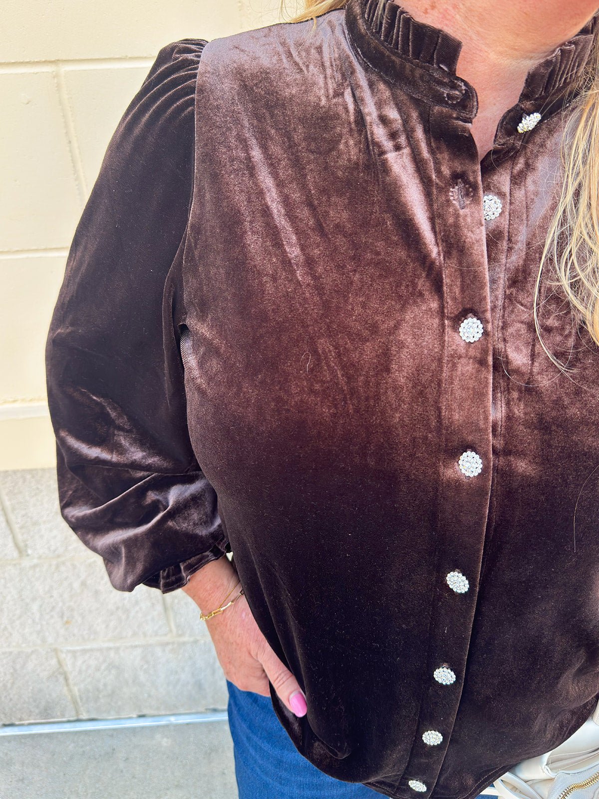 Velvet Elegance Blouse - The Pink Pineapple 850