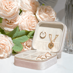 Velvet Jewelry Box Organizer Travel Box in Pink - The Pink Pineapple 850