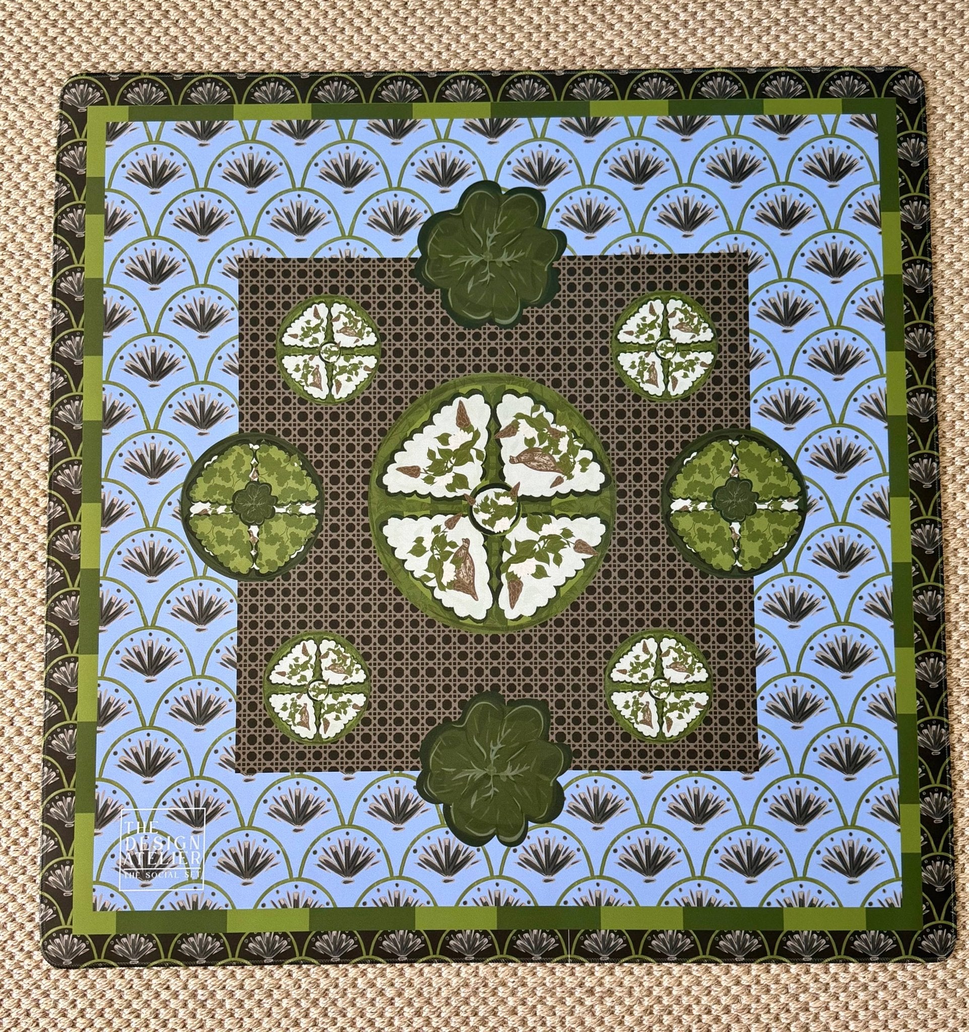 Verdant Moss Mahjong Mat - The Pink Pineapple 850