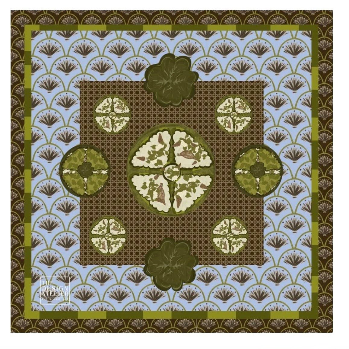 Verdant Moss Mahjong Mat - The Pink Pineapple 850