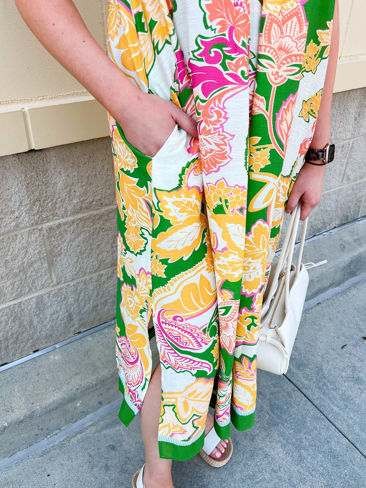 Verdant Whim Colorblock Maxi Dress - The Pink Pineapple 850