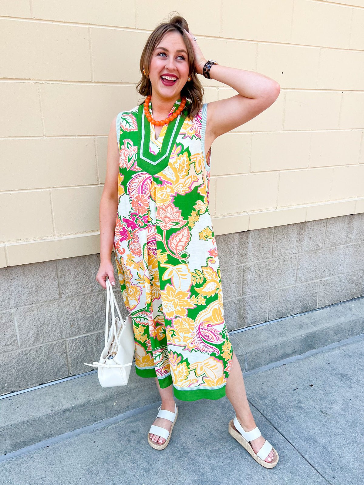 Verdant Whim Colorblock Maxi Dress - The Pink Pineapple 850
