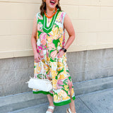 Verdant Whim Colorblock Maxi Dress - The Pink Pineapple 850