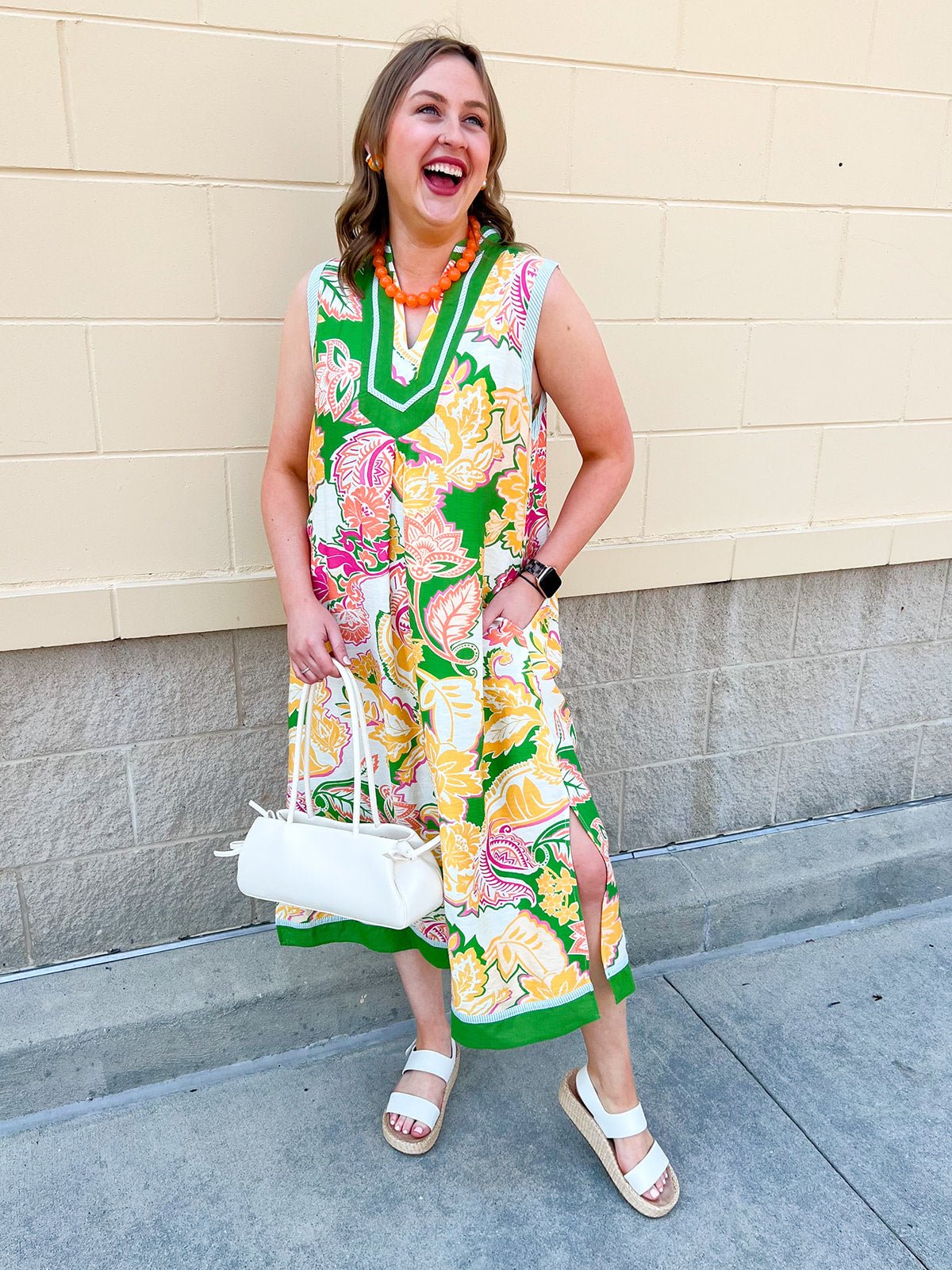 Verdant Whim Colorblock Maxi Dress - The Pink Pineapple 850