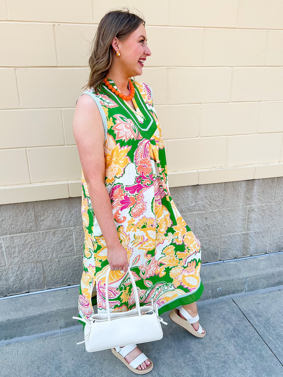 Verdant Whim Colorblock Maxi Dress - The Pink Pineapple 850