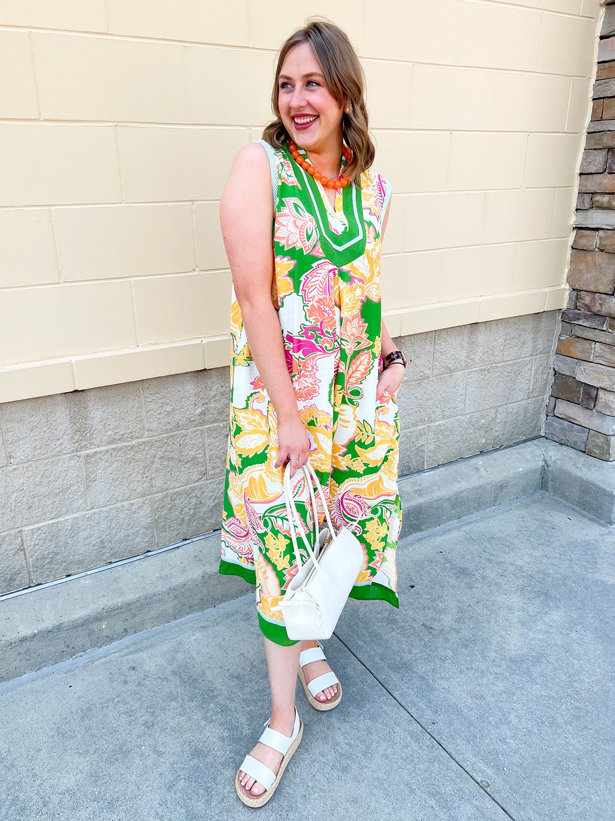 Verdant Whim Colorblock Maxi Dress - The Pink Pineapple 850