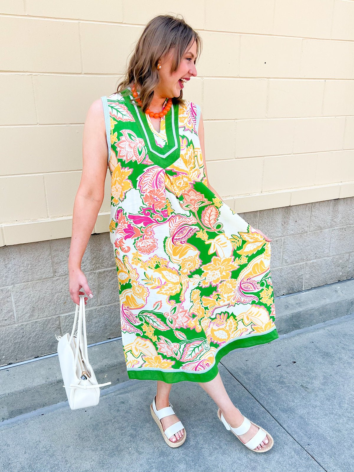 Verdant Whim Colorblock Maxi Dress - The Pink Pineapple 850